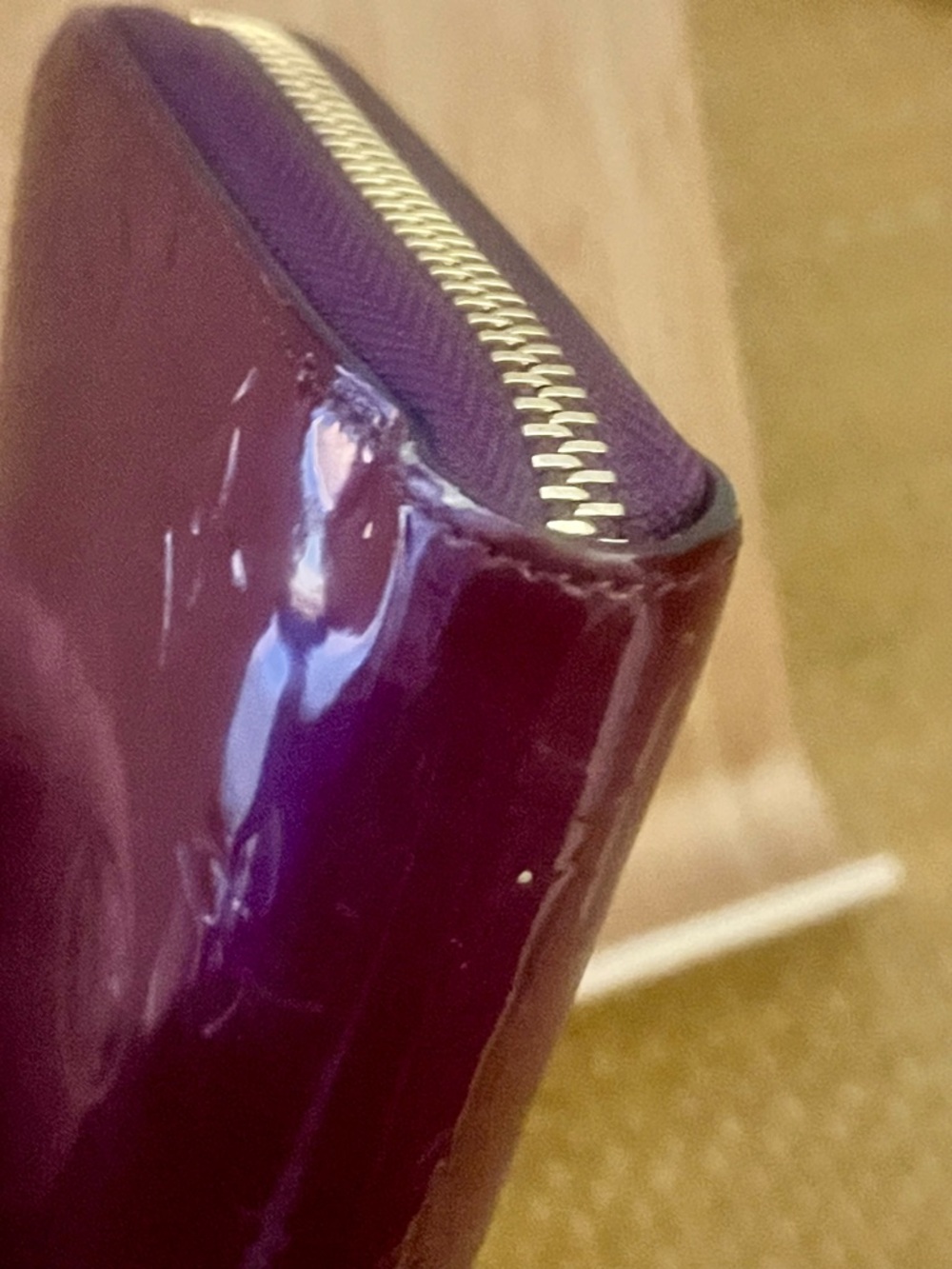 Pre-owned LV Amarante Monogram Vernis Zippy Wallet Purple Patent Leather - Picture 6 of 16